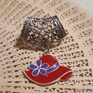 Red and Purple Hat Scarf Jewelry